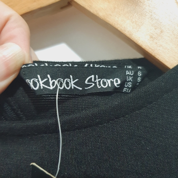 Lookbook Store size 6 beige/black bodycon illusion dress NWT - Picture 4 of 5